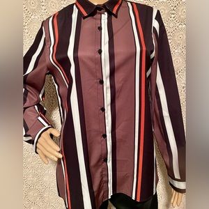 🌼Multi colored striped blouse🧡🤎